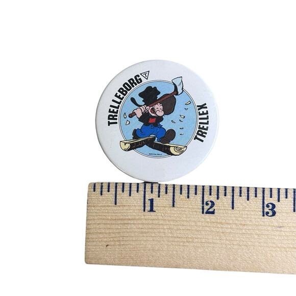 Vintage Trelleborg Trellek Button Pin - Picture 6 of 11